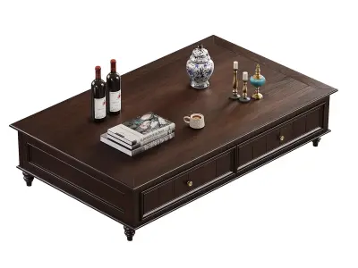 American style tea table combination 3D model 3D model