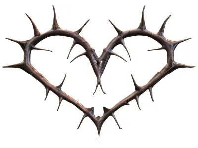 Thorned Heart  Low-poly 3D model