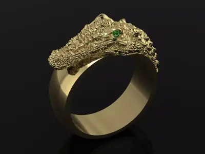 Jewelry Crocodile Ring Gold PK-65 3D print model