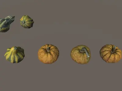 Scanned Pumpkins Low-poly 3D model