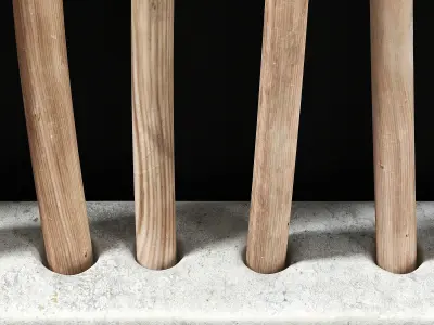 Planter fundament concrete thick branch 3D model