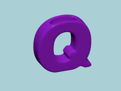 Vase Q - Alphabet Vases Collection Letters - STL Printable 3D print model
