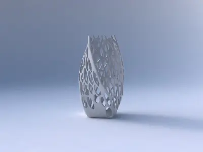 Vase twisted quadratic with cracked organic lattice 2 3D print model