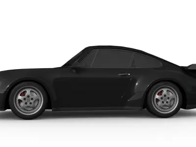 Porsche 911 964 Turbo 1993 Low-poly 3D model