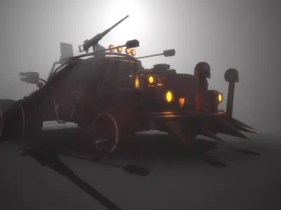 Post Apocalyptic Car Modular Pack Low-poly 3D model