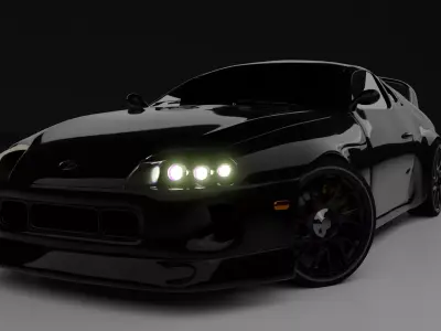 Toyota Supra Car 3D Rigged Model 3D model