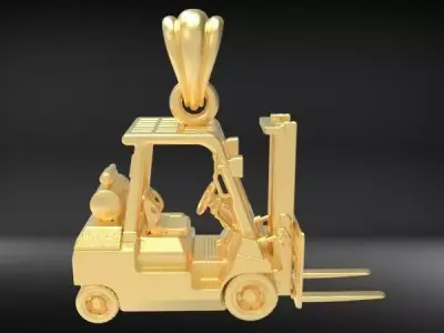 forklift pendant Charm Necklace bracelet Jewelry 3D print model