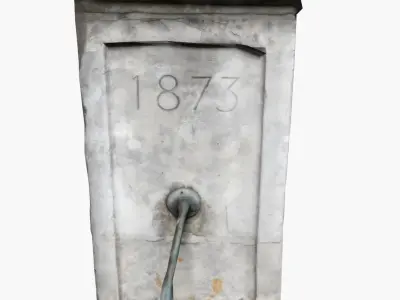 Photo-Scanned German Fountain Low-poly 3D model