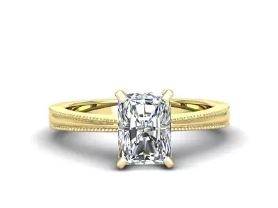 Engagement ring Lucia radiant  3D print model