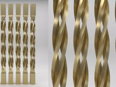 Twisted Baluster 3D model buy