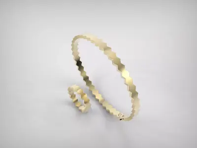 Chaumet set ring and bracelet 3D print model