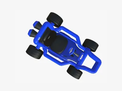 Cartoon Kart H02 Blue - Vehicle Racing Design Low-poly 3D model