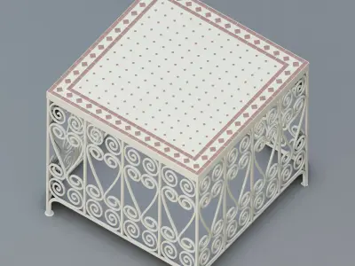 Moroccan wrought iron table 3D model