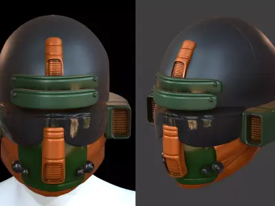 Gas mask helmet 3d model scifi Low-poly  Low-poly 3D model 106