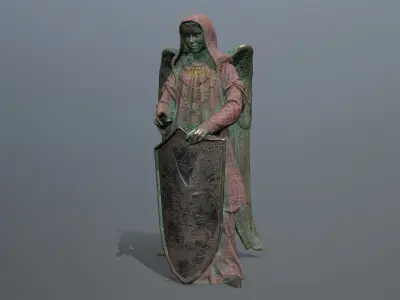 angel statue Low-poly 3D model