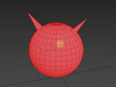 Demonball ball with horns 3D model