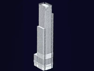3 World Trade Center at 175 Greenwich Street Low-poly 3D model
