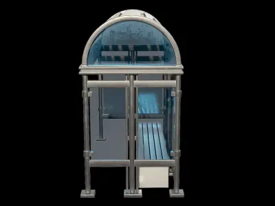 Game Ready Bus Stop 14 Low-poly 3D model