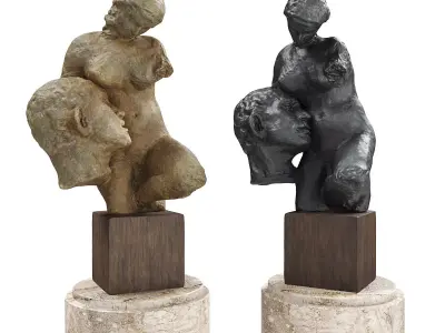 Rodin Wissant sculpture 3D model