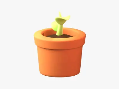 Plant Pot 3D Illustration 3D model