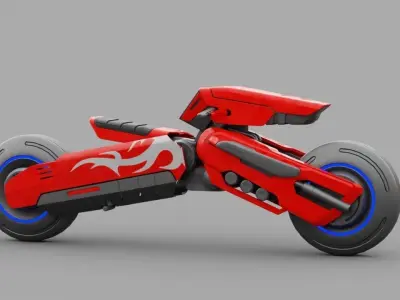 FUTURISTIC VEHICLE  rigged 3D model