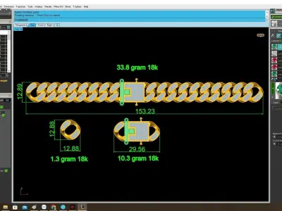 Luxury Cuban Link Bracelet for Jewelry 4134 3D print model