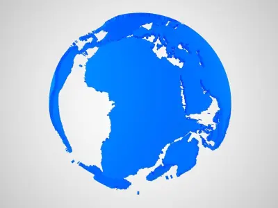 Globe Shell Royal Blue 3D model