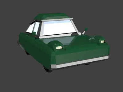 Cartoon Porsche 911 lowpoly Low-poly 3D model