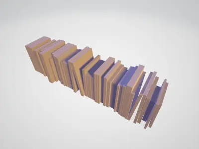 Book collection Lowpoly - Modern Books Low-poly 3D model