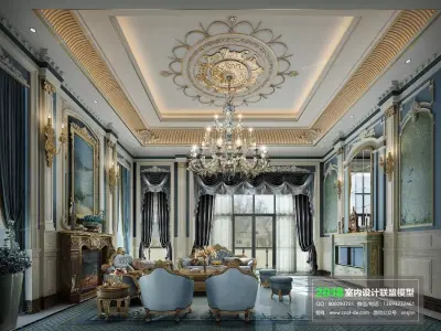 LIVING ROOM - CLASSICAL 3D model