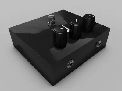Distortion-Pedal guitar pedal with two knobs 3D model