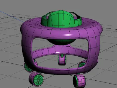 Baby Walker Cartoon 02 Low-poly 3D model