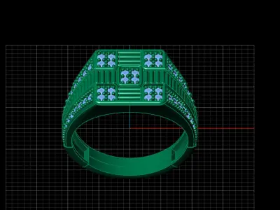 Print Ready STL 3DM  Gents Rings Diamond Men Ring  3D print model 65