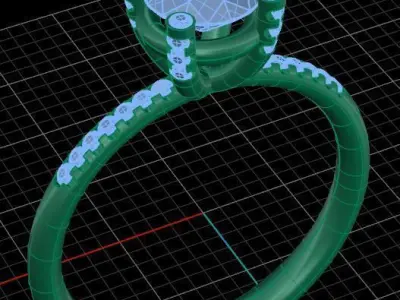 Tiffany Style Diamond Ring 3D print model