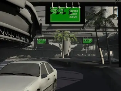 street mall sci-fi Free 3D model