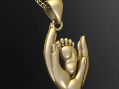 Baby and Mother Pendant 3D print model