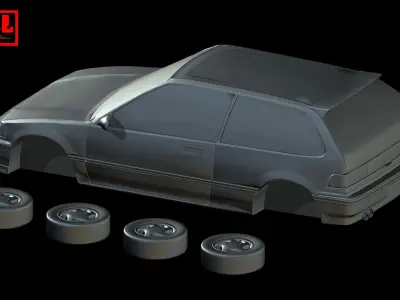 Honda Civic 4th Gen EF9 Hatchback 1988-1991 3D print model