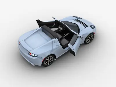 Tesla Roadster 2010 Low-poly 3D model