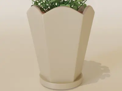 vase 3d model roses in pot 3D model