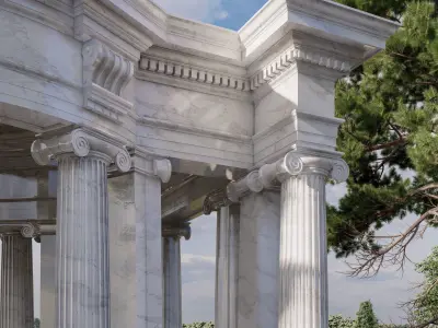 gazebo Ionic column on Vignola 3D model 3D model