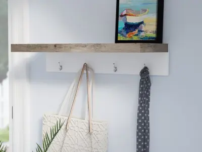Lyset Hook Wall Mounted Coat Rack Free 3D model