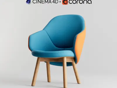 Albu Lounge Armchair By Ton C4D and Corona Renderer 3D model Low-poly 3D model