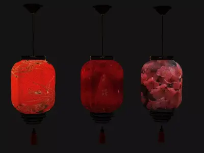 Chinese sheep skin lantern  Low-poly 3D model