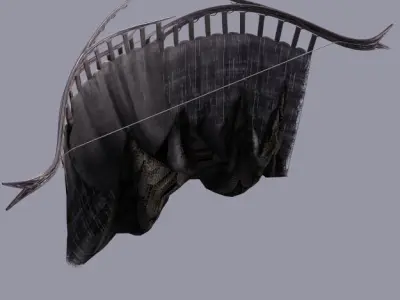 Flowing arched drapery Low-poly 3D model