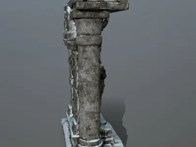 statue 2 column with Low-poly 3D model