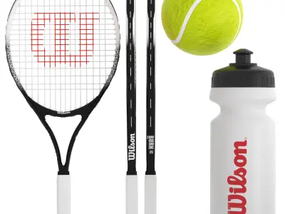 wilson burn black junior tennis racquet bundle 3D model