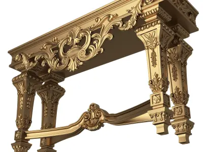 Classic Console Table 01 Low-poly 3D model