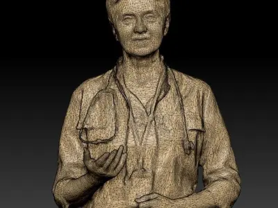 Surgical doctor female smiling 139 Low-poly 3D model