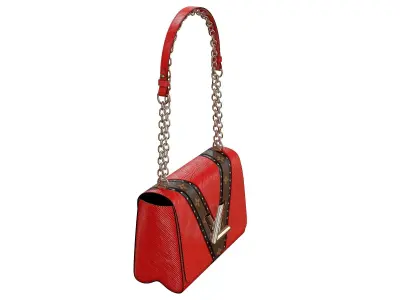Louis Vuitton Bag Twist Epi Red with studs 3D model