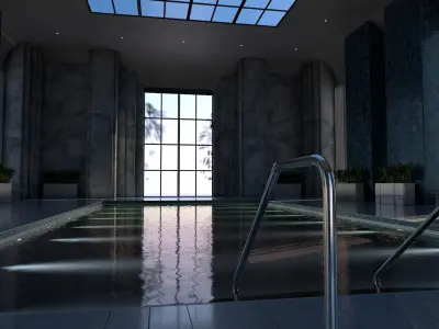 Luxury Resort Indoor Pool 3D model